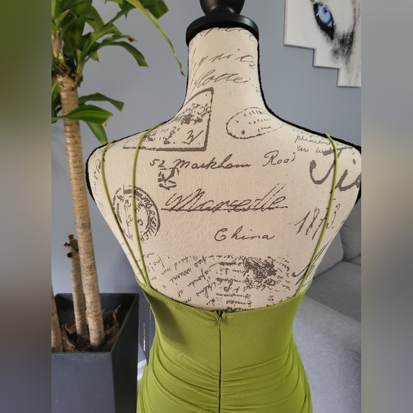 Fashion Nova Show off Mesh Midi Dress, Green, Backless, Size M - Picture 5 of 10